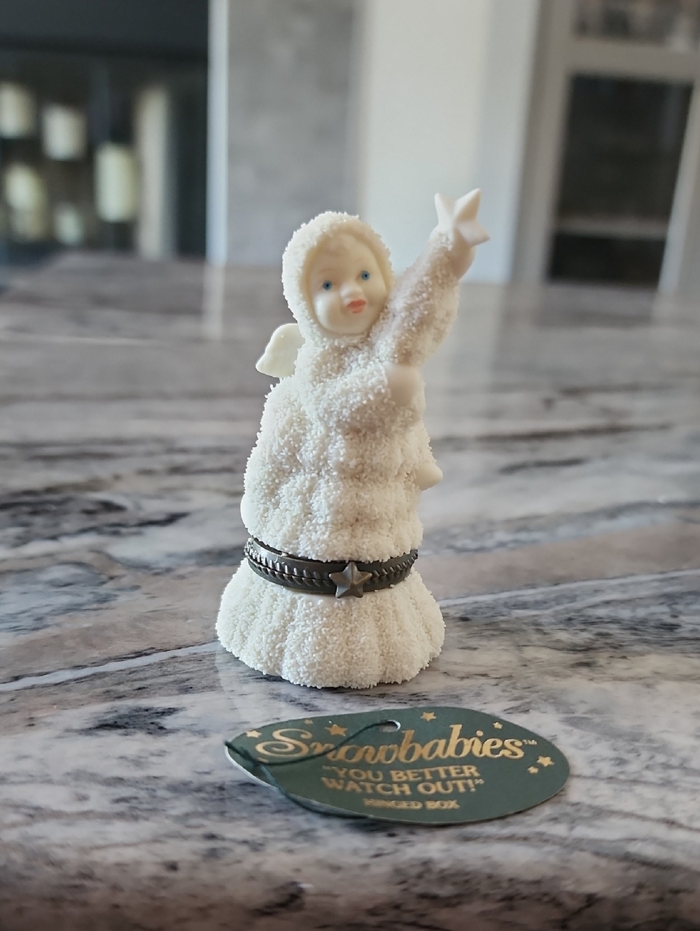 Snowbabies Department 56, "You Better Watch Out" Bisque Hinged Box. NIB!